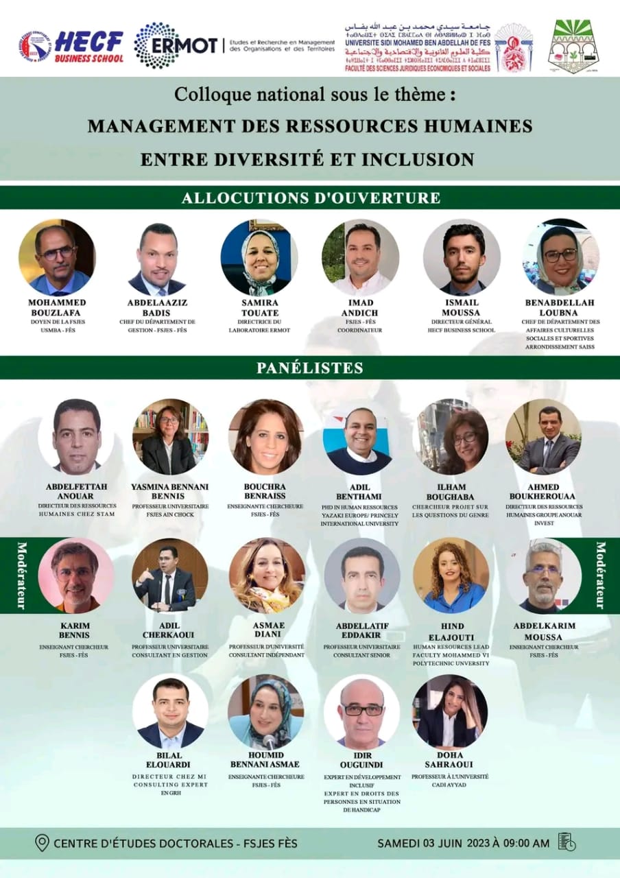 Colloque national sous le thème - Management des ressources humaines entre diversité et inclusion