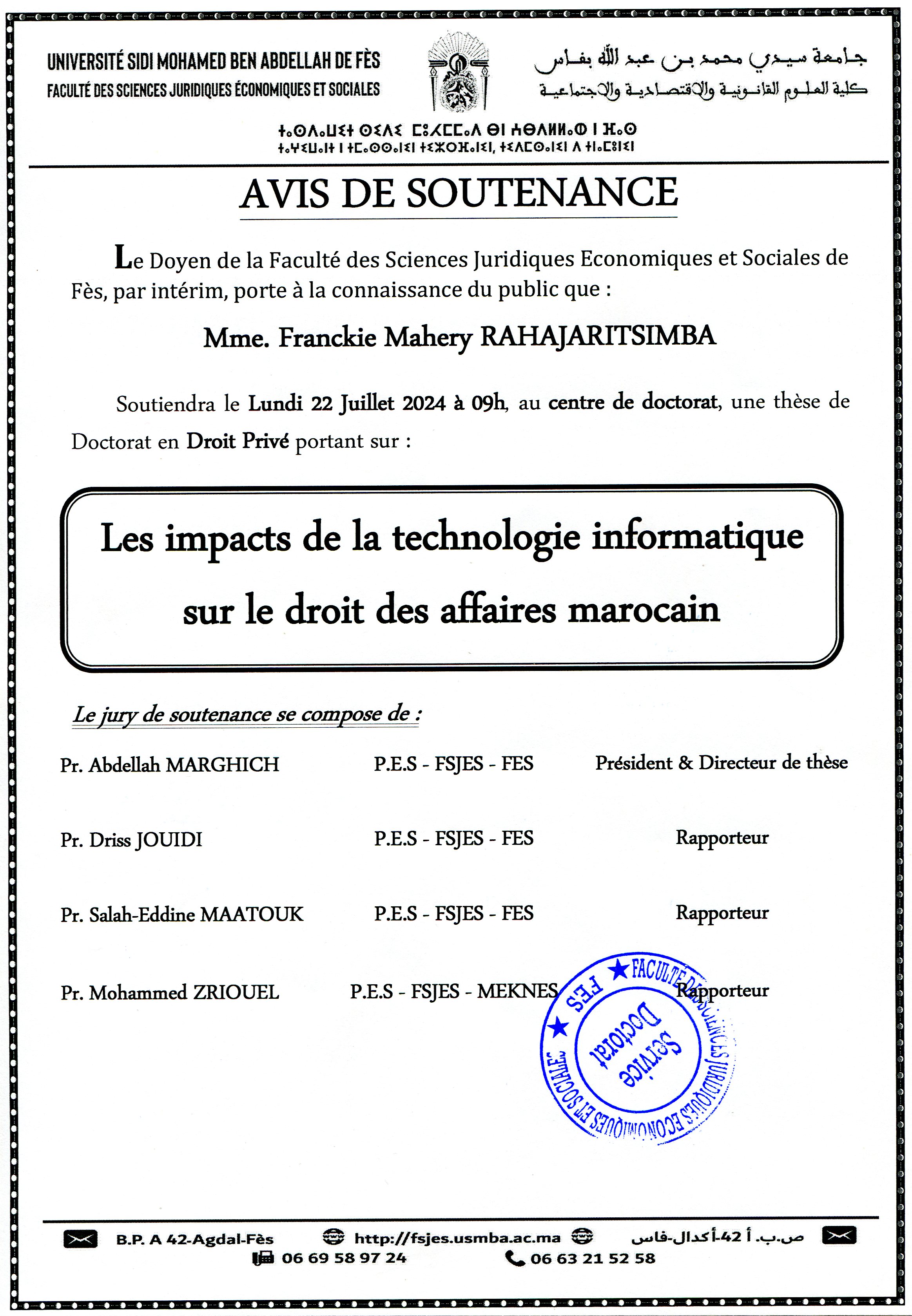 Soutenance - Droit Privé