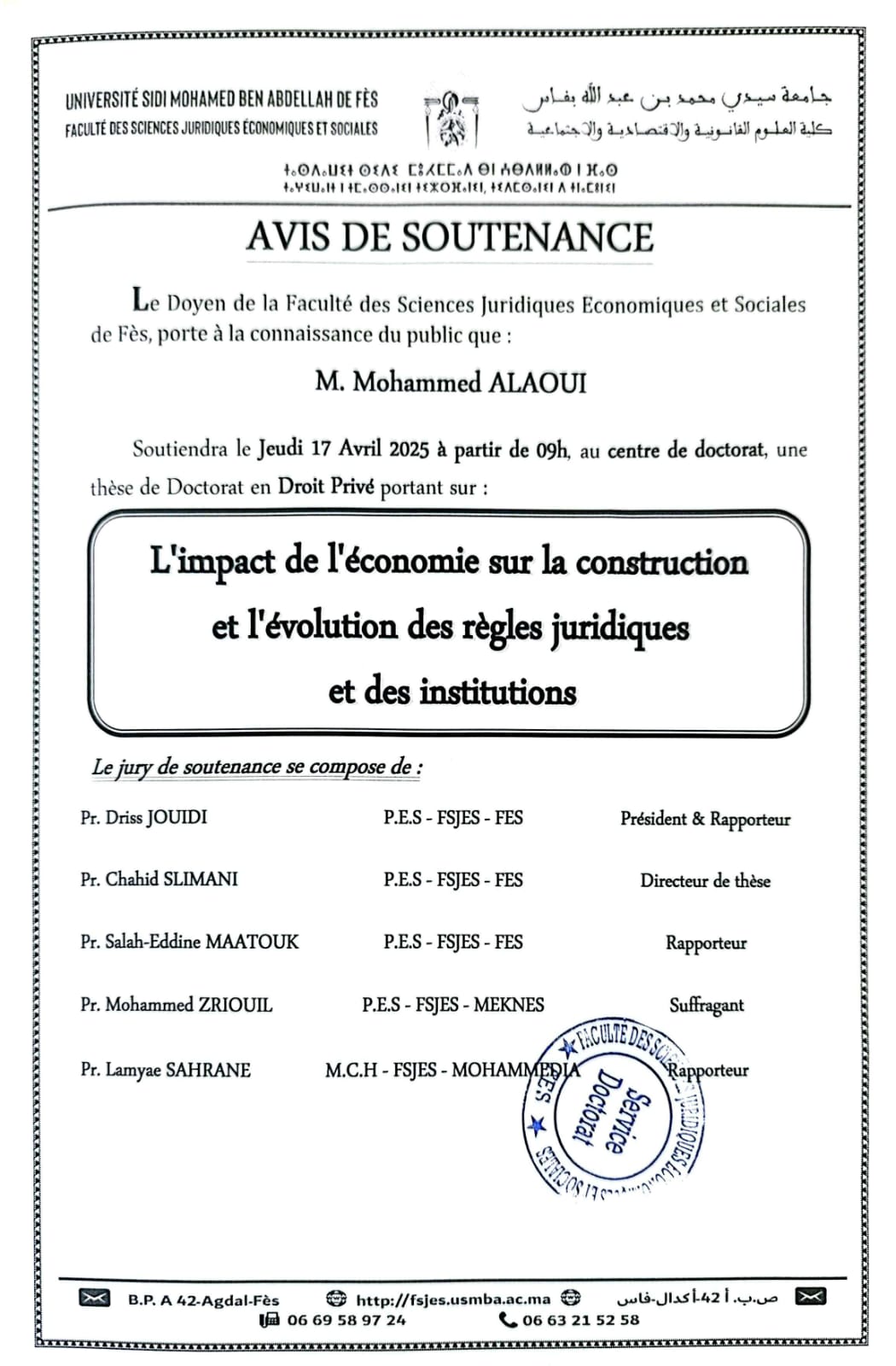 Soutenance - Droit Privé