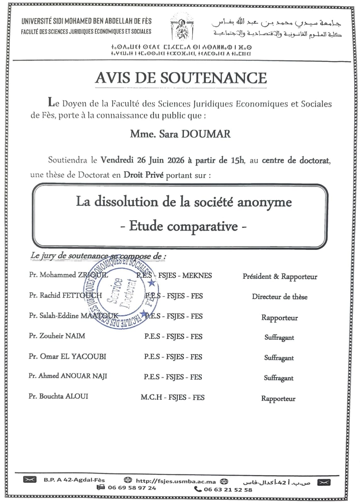 Soutenance - Droit Privé