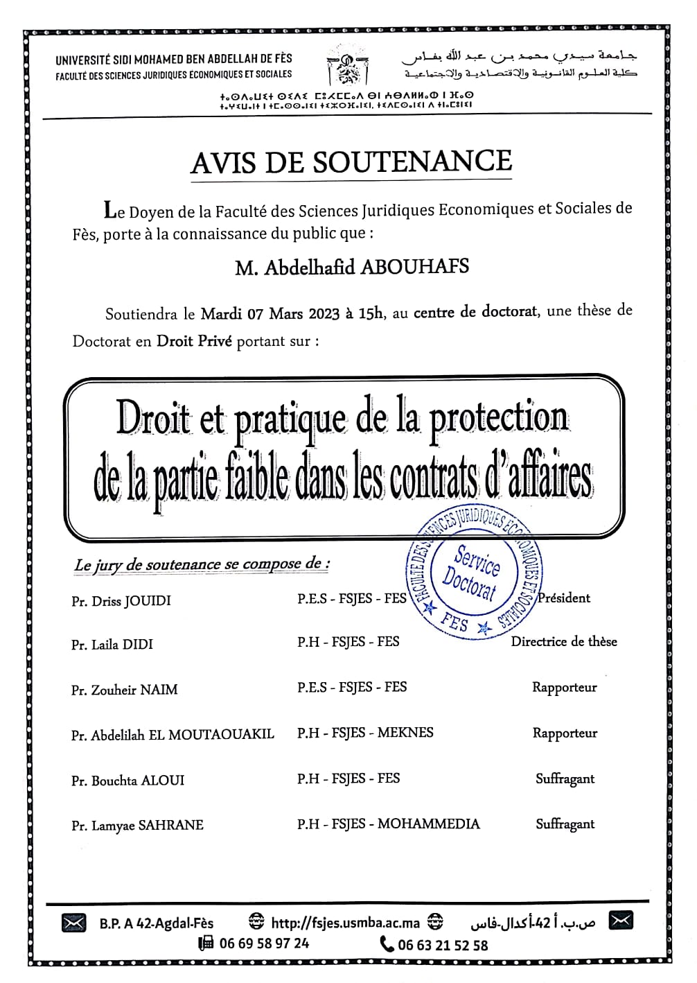 Soutenance - Droit Privé